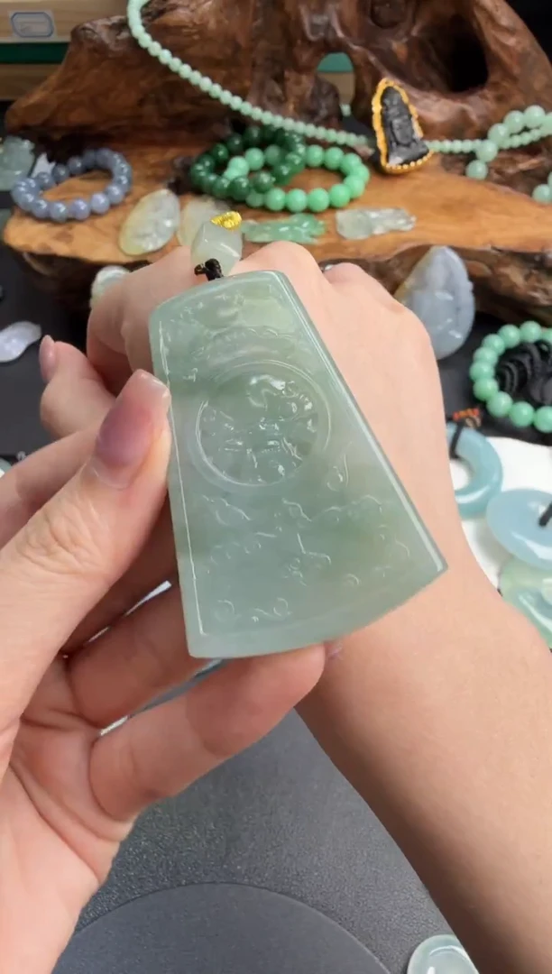 吊坠(不含链)未镶嵌翡翠167-无事牌翡翠饰品
