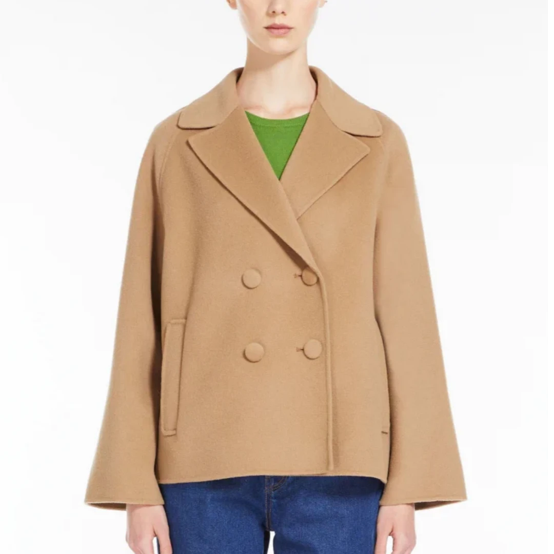 全新未使用 MaxMara 绵羊毛短款大衣 驼色 TP026846