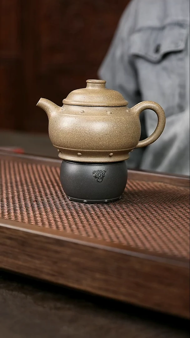 茶壶紫砂岩中泥太极3+战鼓杯*2 3拼