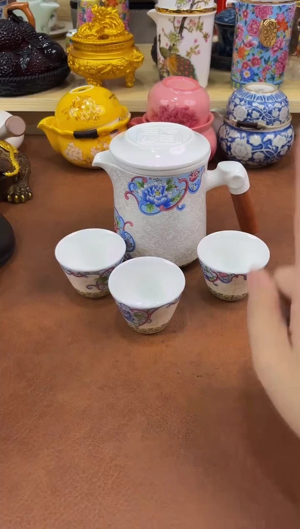 陶瓷茶具摆件旅行套组