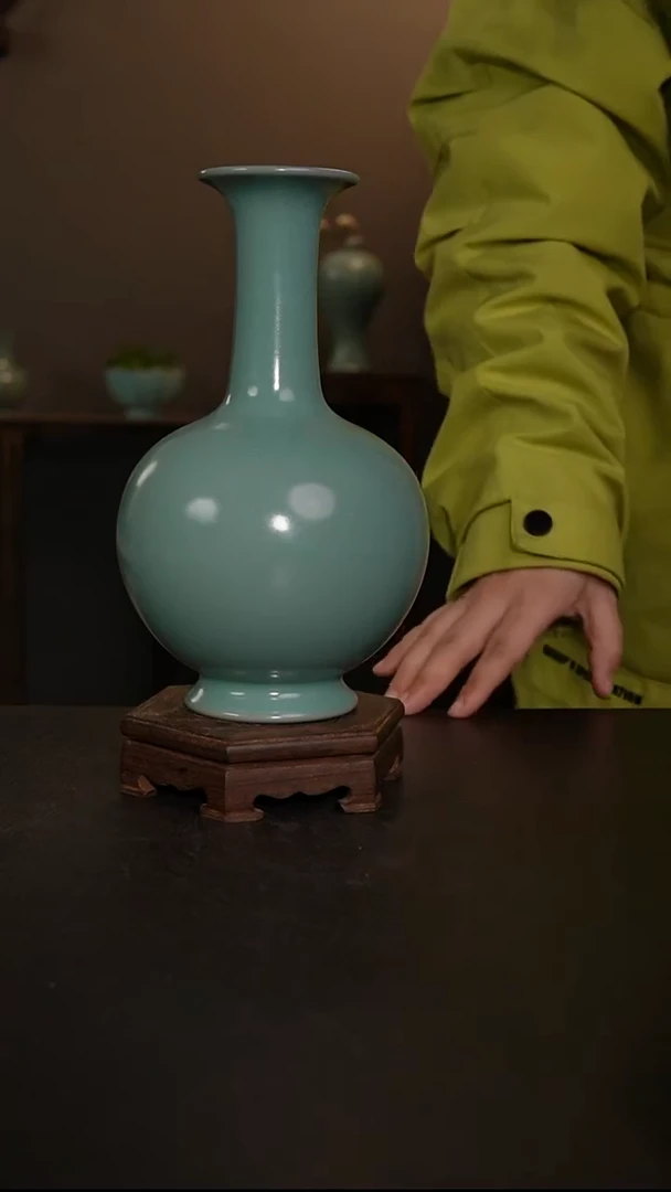 摆件瓷仿古手工鼓腹瓶