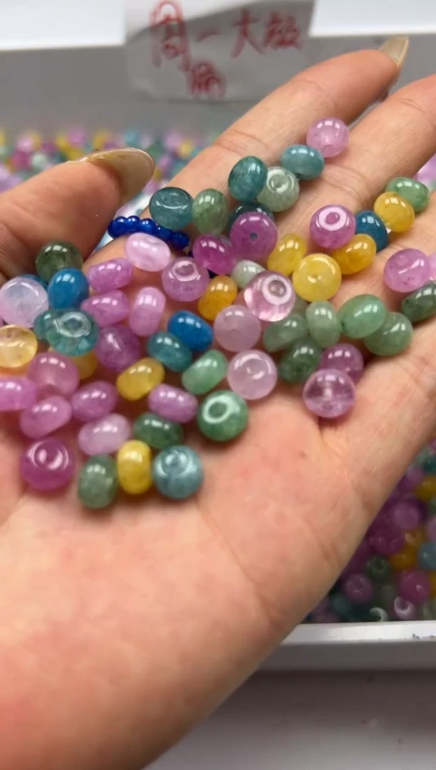 未镶嵌颈饰碧玺w2894彩虹碧玺算盘8*4mm*30颗