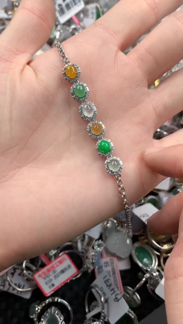 银S925镶嵌戒指翡翠444   7