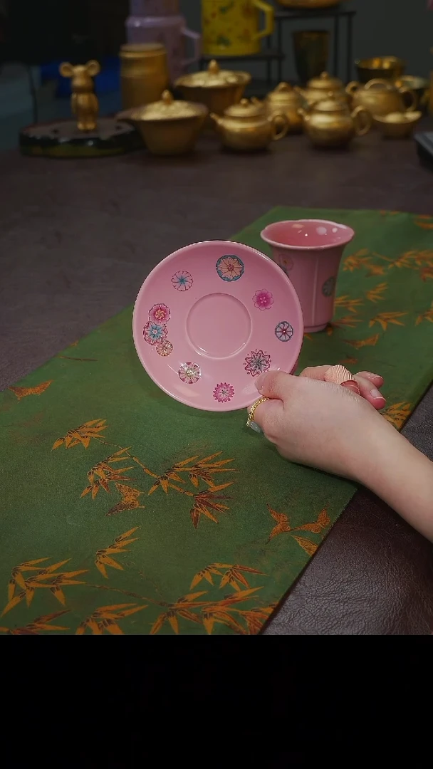 茶杯紫砂【宜景窑桃夭粉系列】杯垫