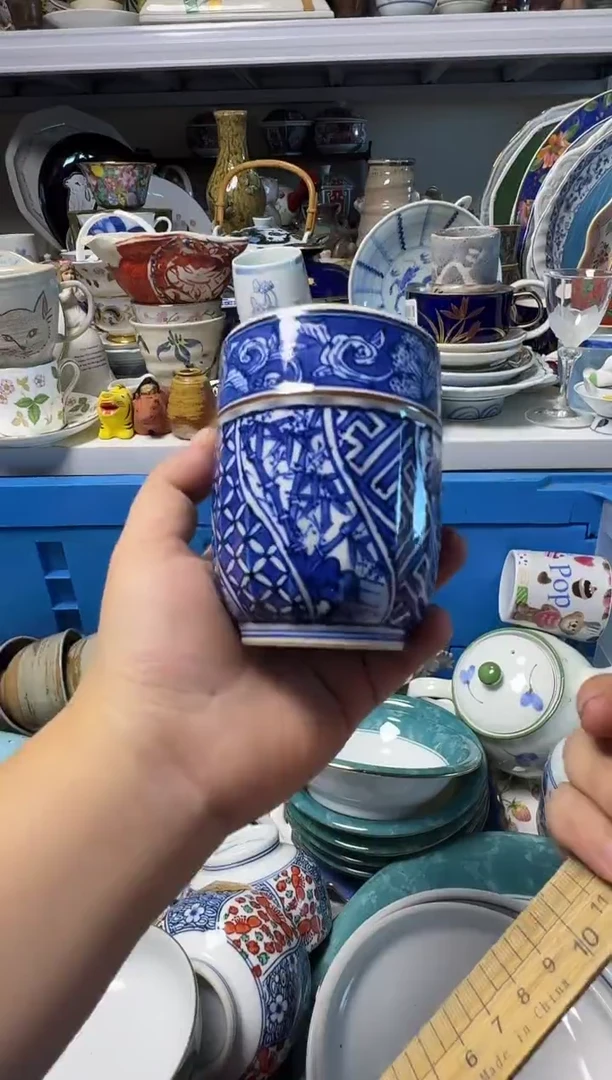 中古瓷器，默认微瑕-手绘画片，林泉底款，一个漂亮的杯子