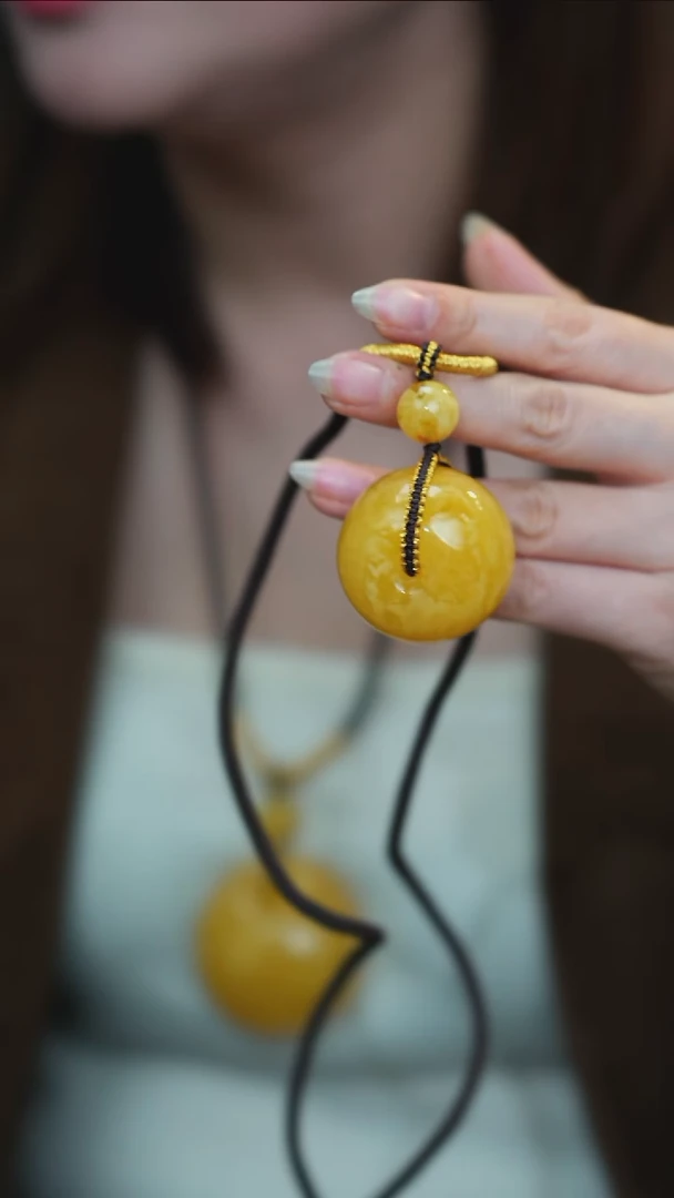 蜜蜡吊坠(不含链)未镶嵌M1-49 平安扣