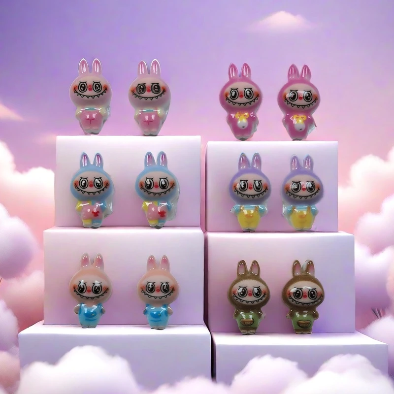 拉布布模具套装粉色美甲饰品指甲指甲贴手工可爱卡通