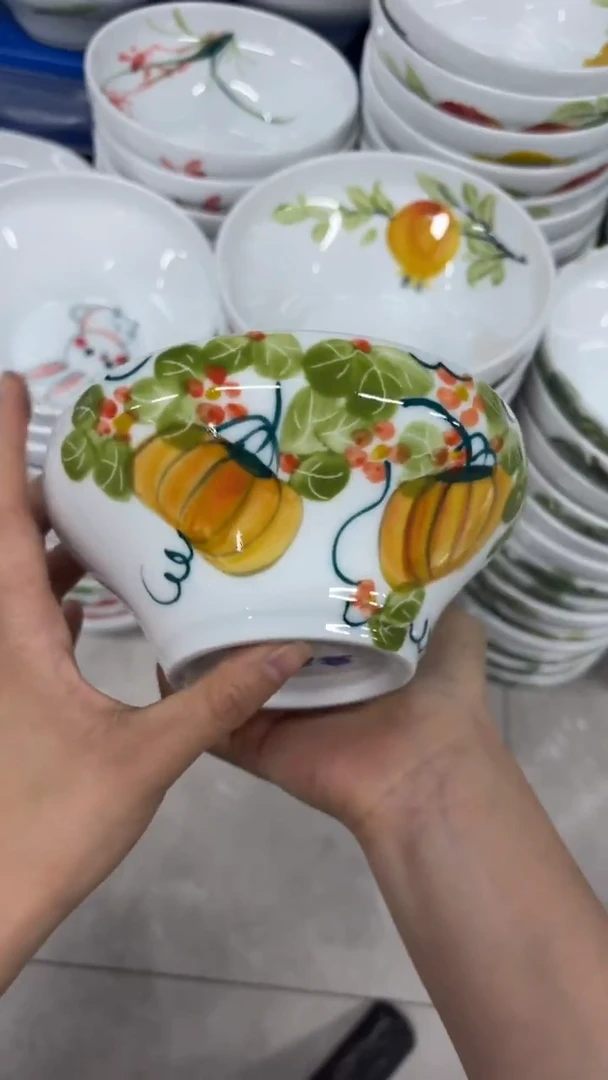 景德镇陶瓷食品级手绘釉中彩-葫芦碗