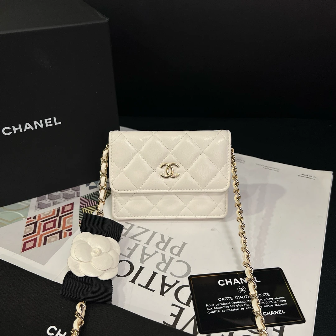 95新 Chanel/香奈儿 专柜12999白金21年mini woc单肩包B5912