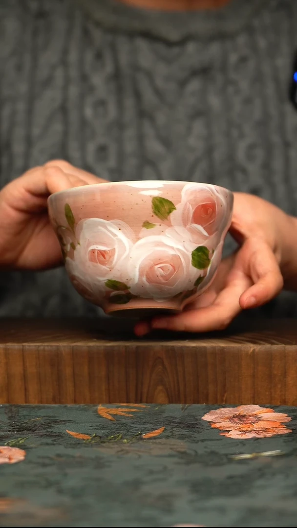 杯釉下彩手工手绘同款陶器