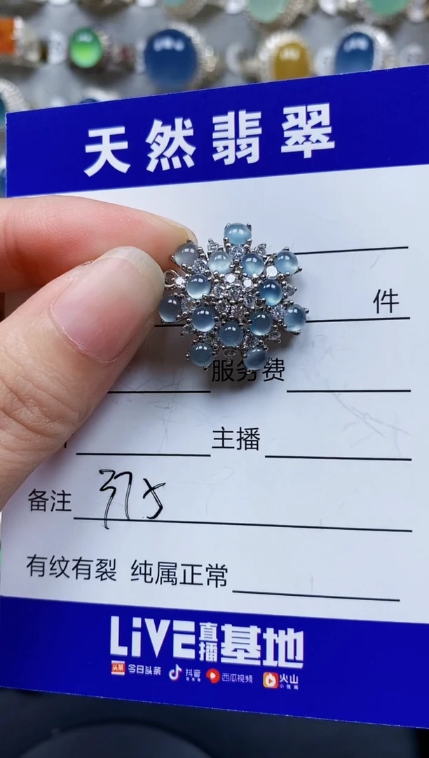 翡翠银S925镶嵌颈饰375