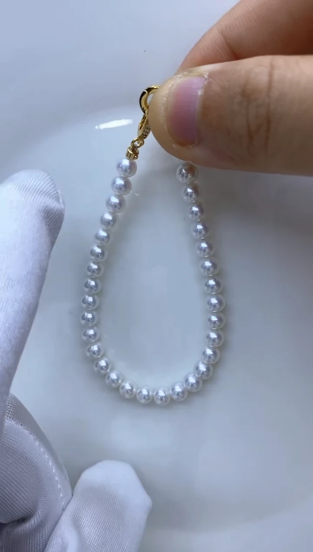 【闪购商品】淡水珍珠手链银S925镶嵌5-6