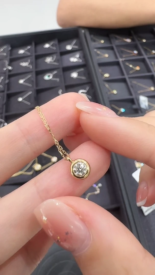 18K金镶嵌套链钻石30分古巴套链BG