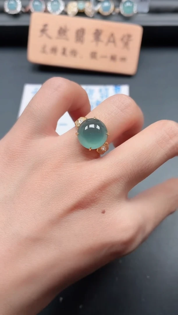 银S925镶嵌戒指翡翠111