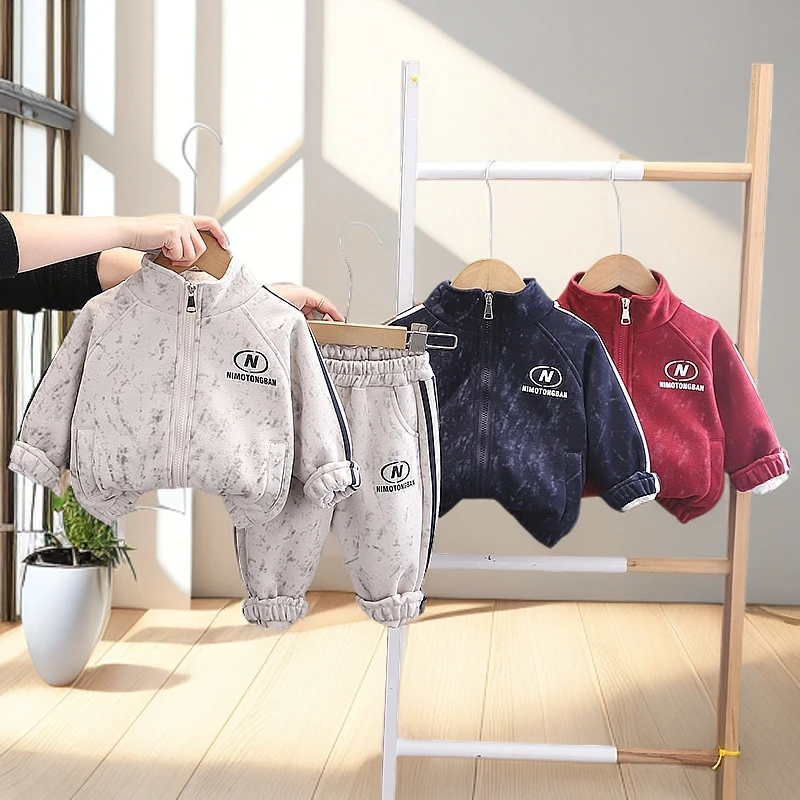【两件套】小一峰2025春装上新中小童运动款立领卫衣卫裤高品质童装