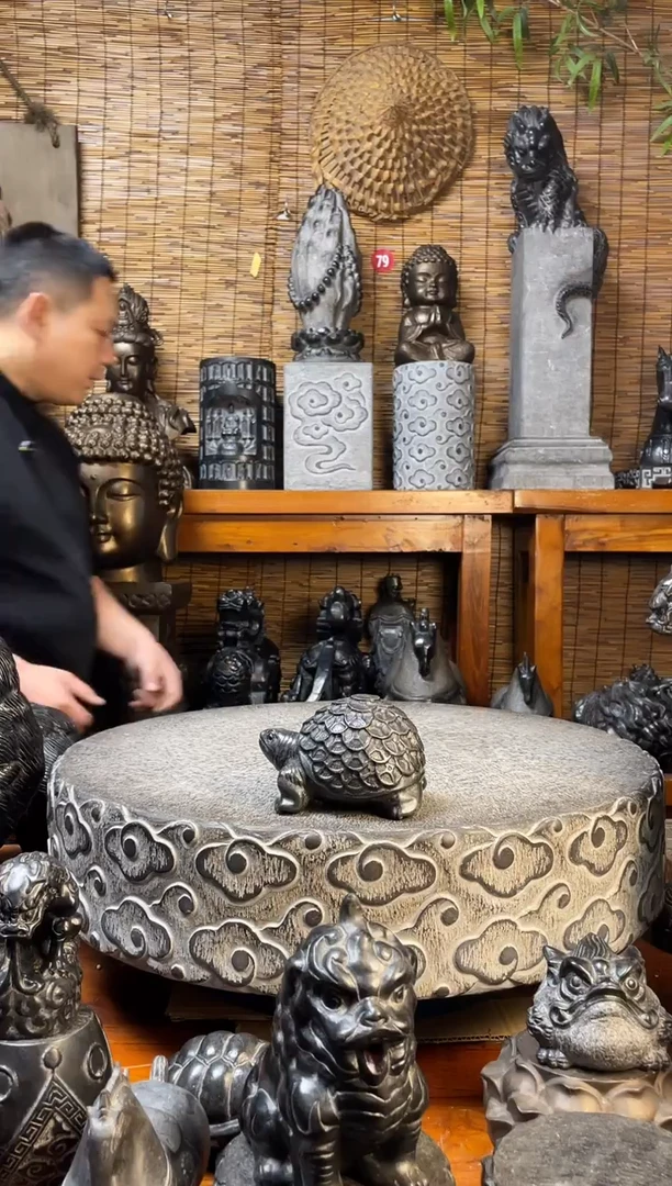 石材小金钱龟天然青石雕刻