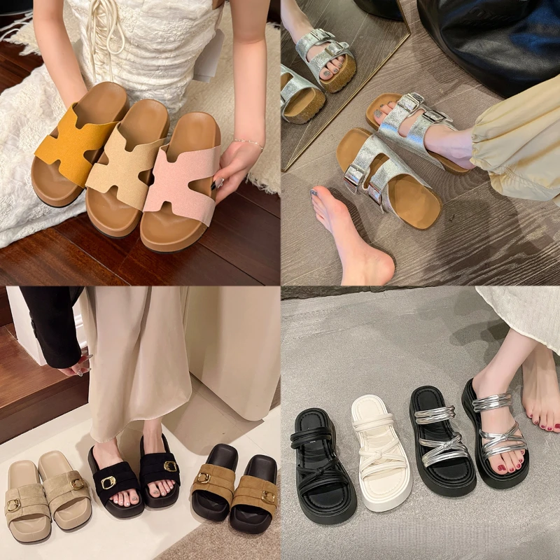 【疯狂女鞋撤柜款】按照主播说的编码拍尺码在里面时尚网红百搭拖鞋