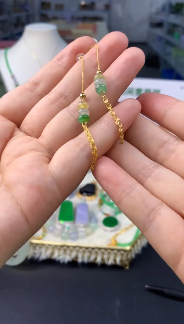 【闪购商品】翡翠颈饰18K金镶嵌翡翠耳饰|