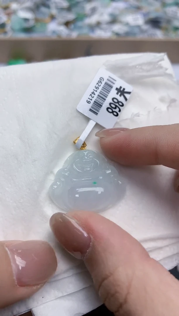 【闪购商品】翡翠颈饰18K金镶嵌天然缅甸翡翠A货