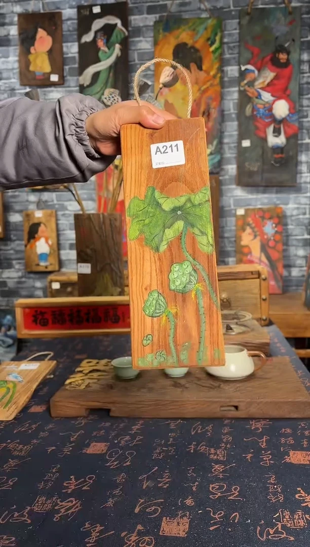 风化老门板丙烯画