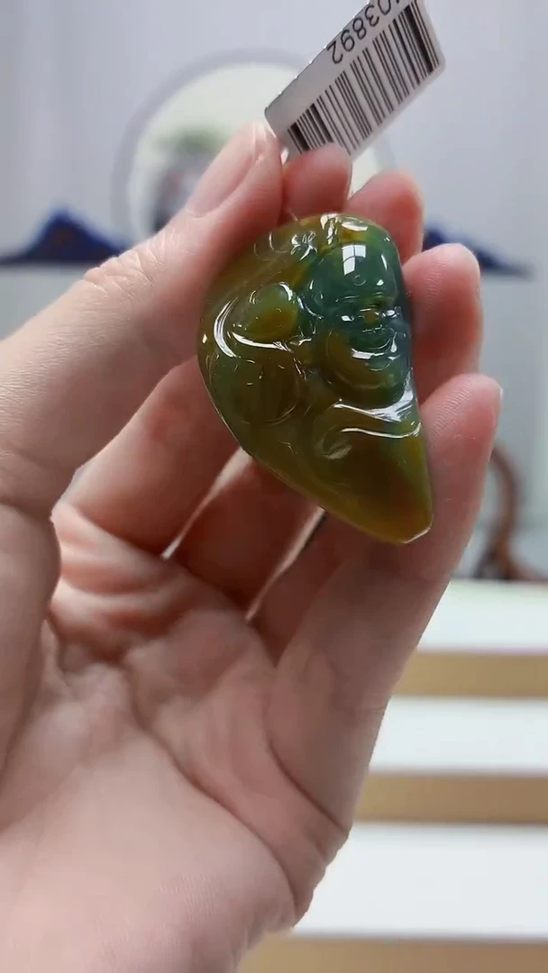 未镶嵌定制翡翠4688zm-毛货挂件佛公14