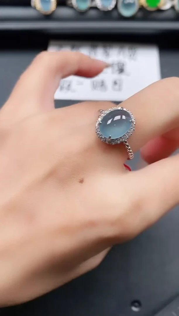 翡翠戒指银S925镶嵌111111111