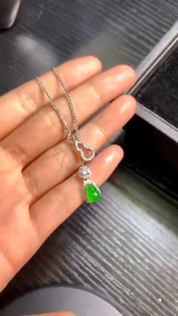 翡翠银S925镶嵌吊坠(不含链)吊坠