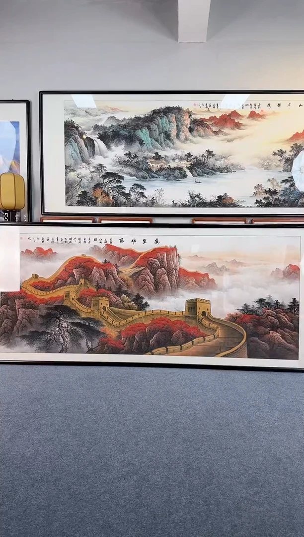 国画用****8八尺 285*115厘米带框 万里雄风纯手绘