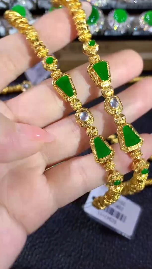 18K金镶嵌手链翡翠A30 多样性发货一件
