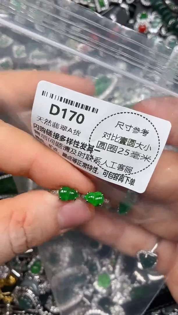 颈饰未镶嵌翡翠D170耳扣