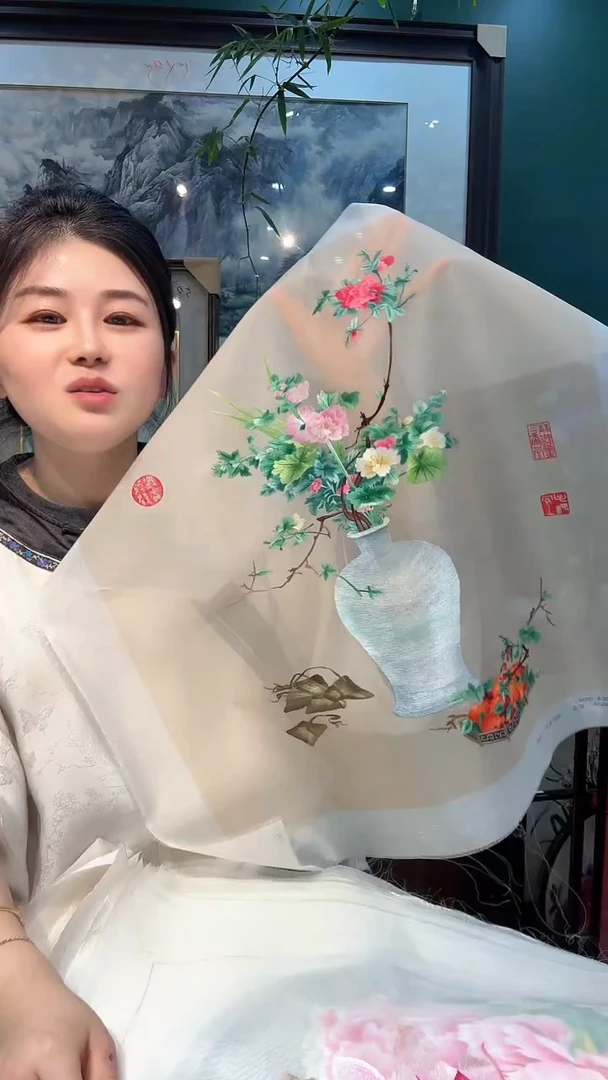 刺绣非遗苏绣手工刺绣绣片