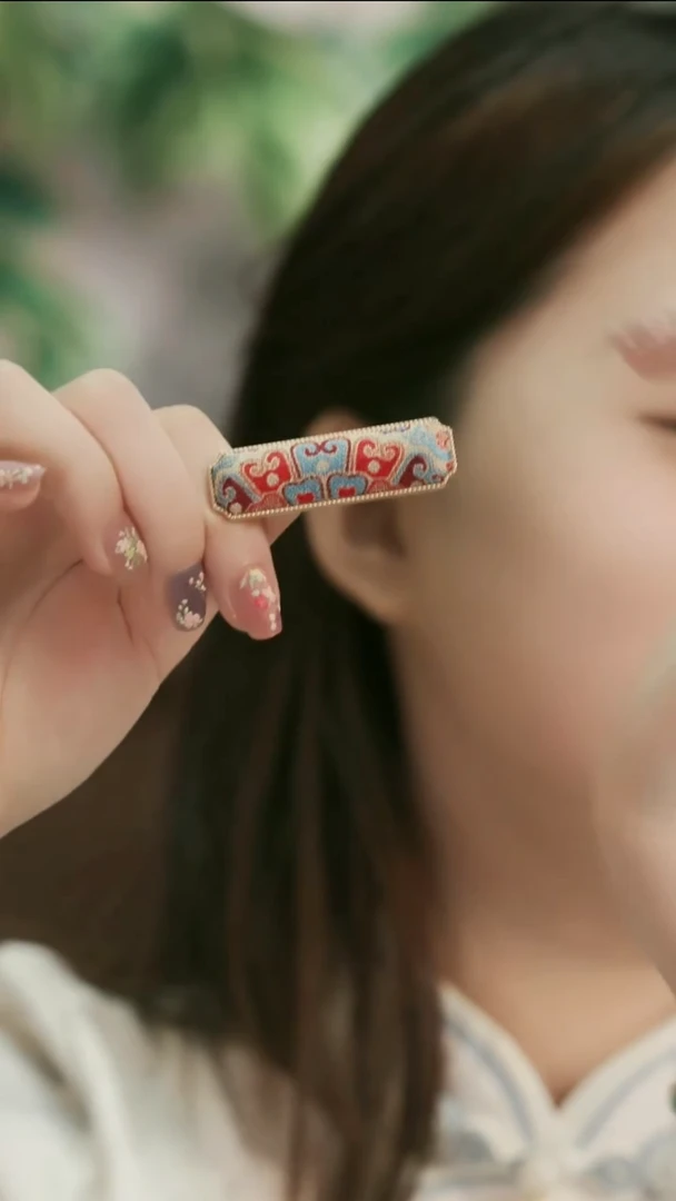 刺绣湘传礼宋锦发夹