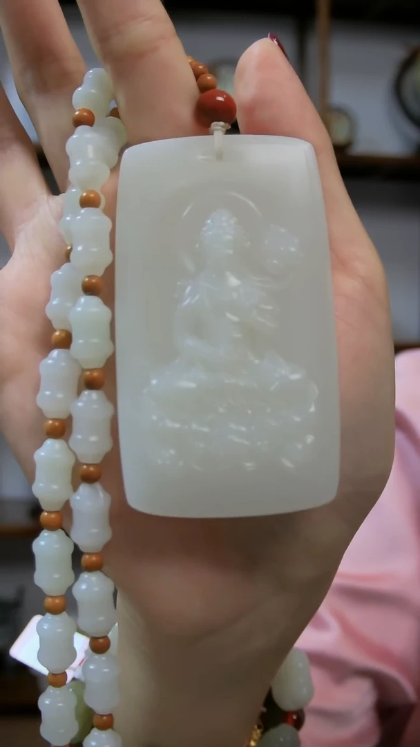 颈饰未镶嵌和田玉观音