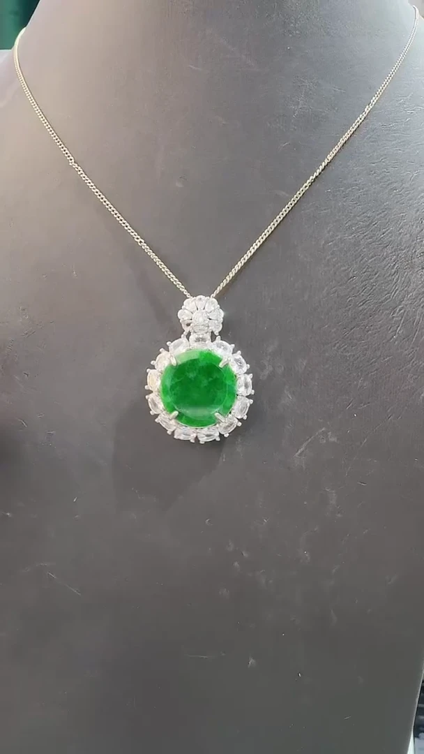 颈饰银S925镶嵌翡翠888888888