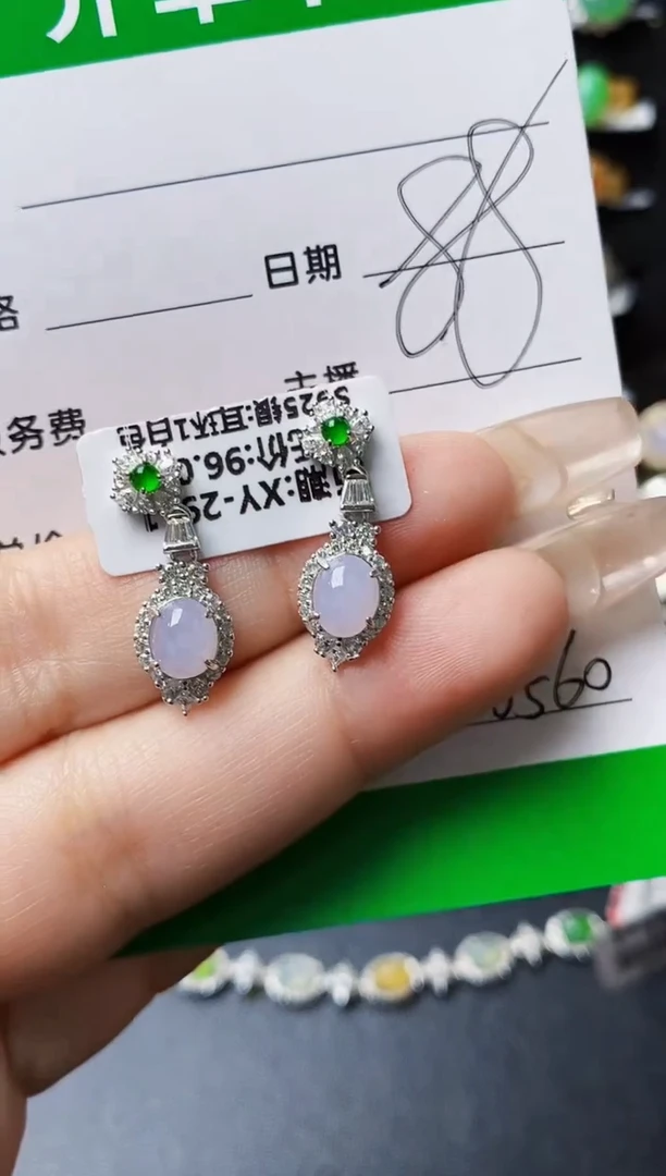 翡翠戒指银S925镶嵌0560