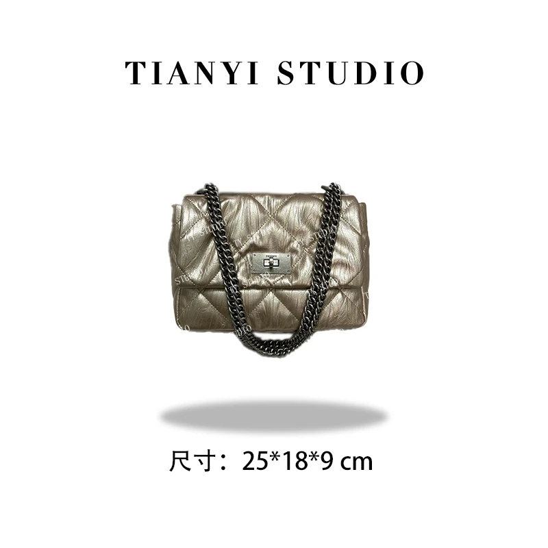 【TY】ZT-D7176-香槟色 轻奢高级韩版单肩潮流时尚简约女包