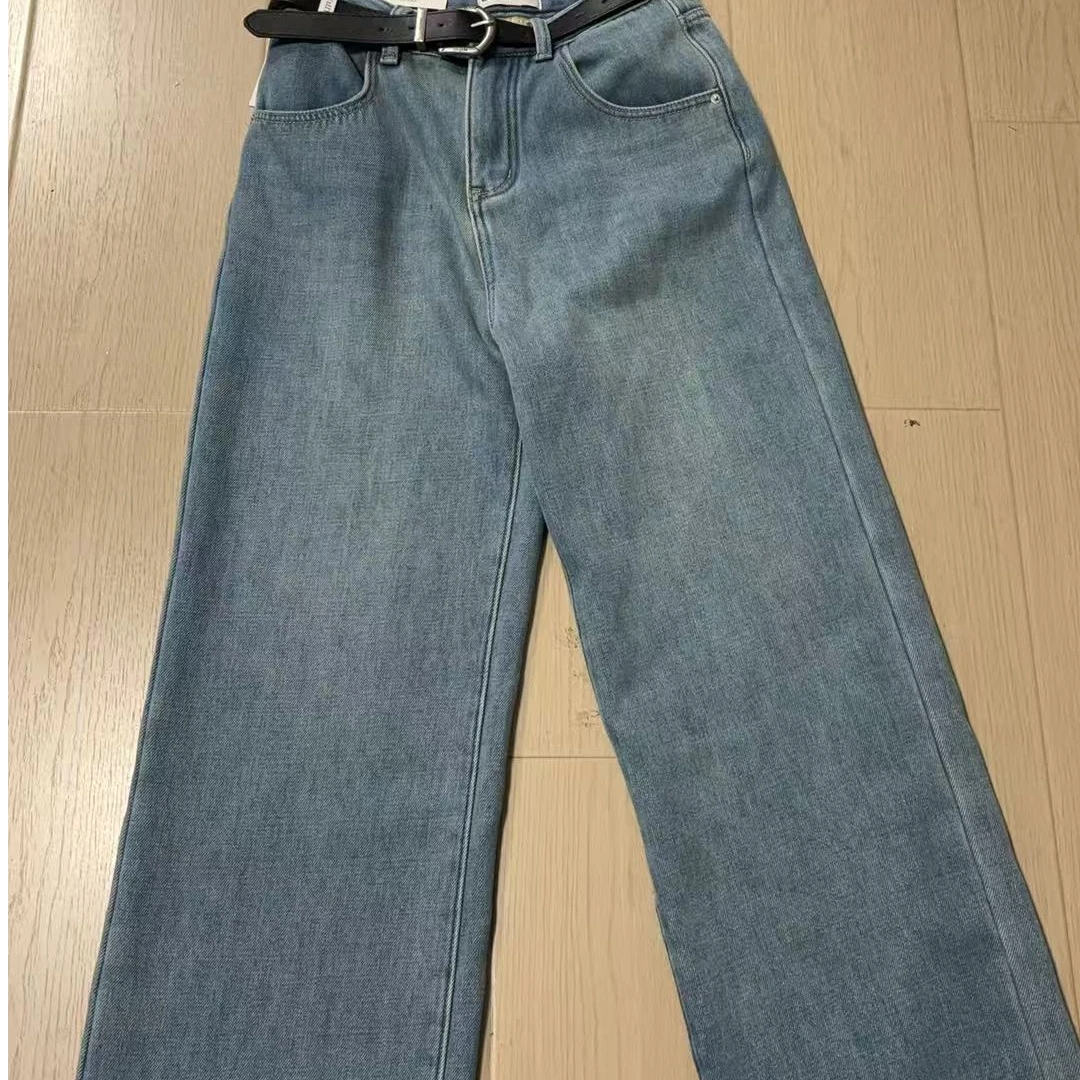 光版浅蓝色牛仔裤S-3XL