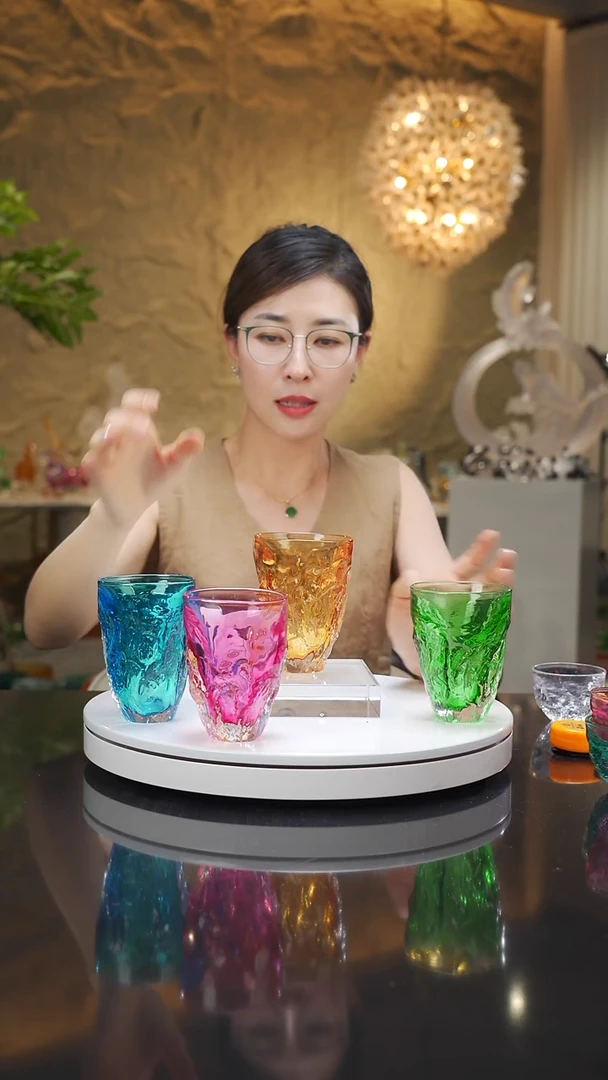 琉璃手工艺品哥*设计款水杯四只（拍三发四）