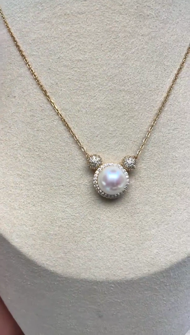 颈饰银S925镶嵌海水珍珠9