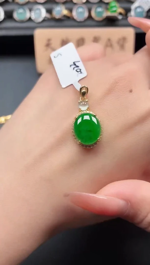 银S925镶嵌戒指翡翠11