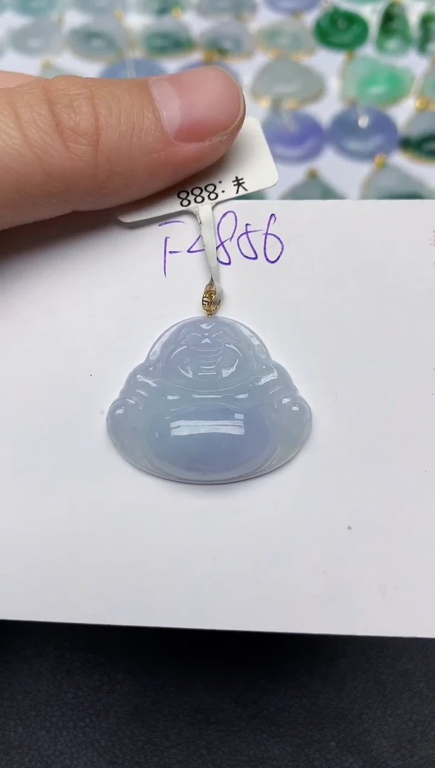 颈饰18K金镶嵌翡翠 天然缅甸A货翡翠百元以上9元证书费自理