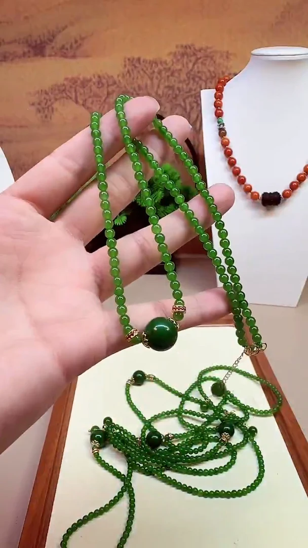 颈饰14K金镶嵌和田玉X03