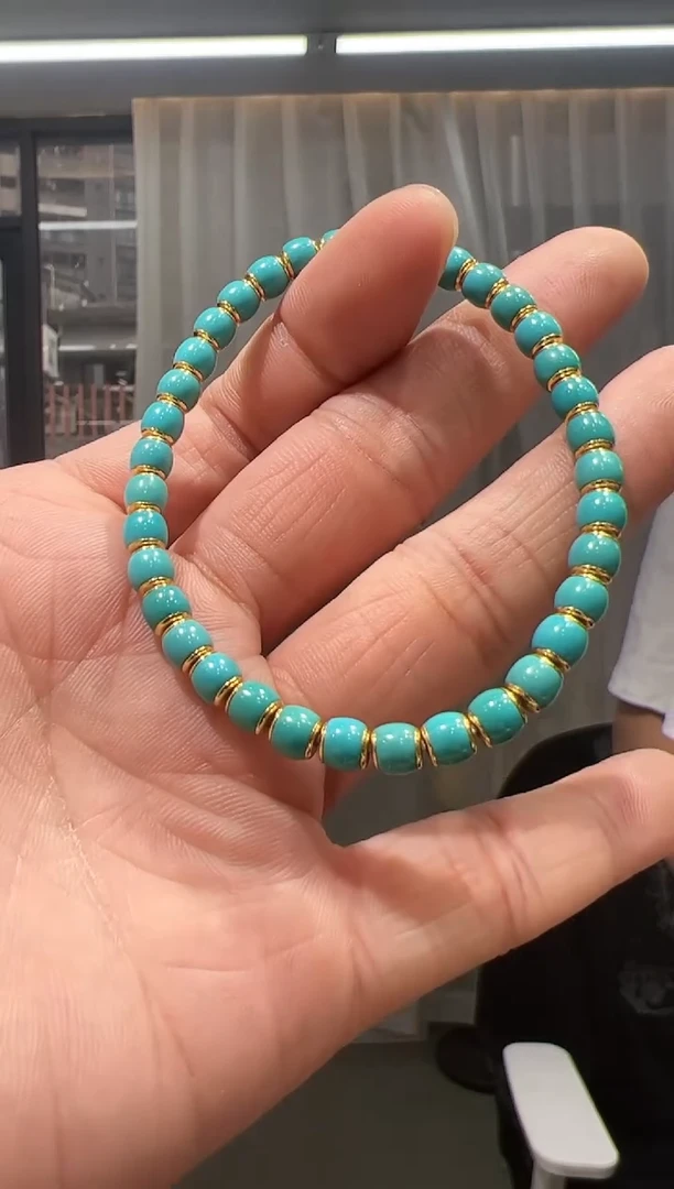 18K金镶嵌绿松石手串TH1210-3793-307一件