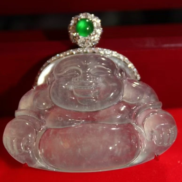 翡翠高冰种佛公大尺寸品相大气笑意盈盈禅意满满不容错过的好品质