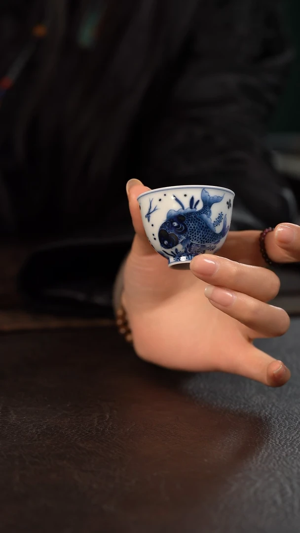 【闪购商品】杯洪印慕明鲤鱼鱼藻一口杯