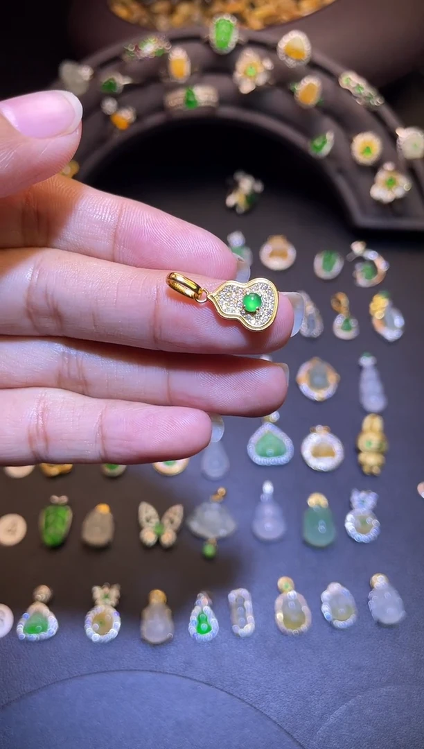 吊坠(不含链)银S925镶嵌翡翠1