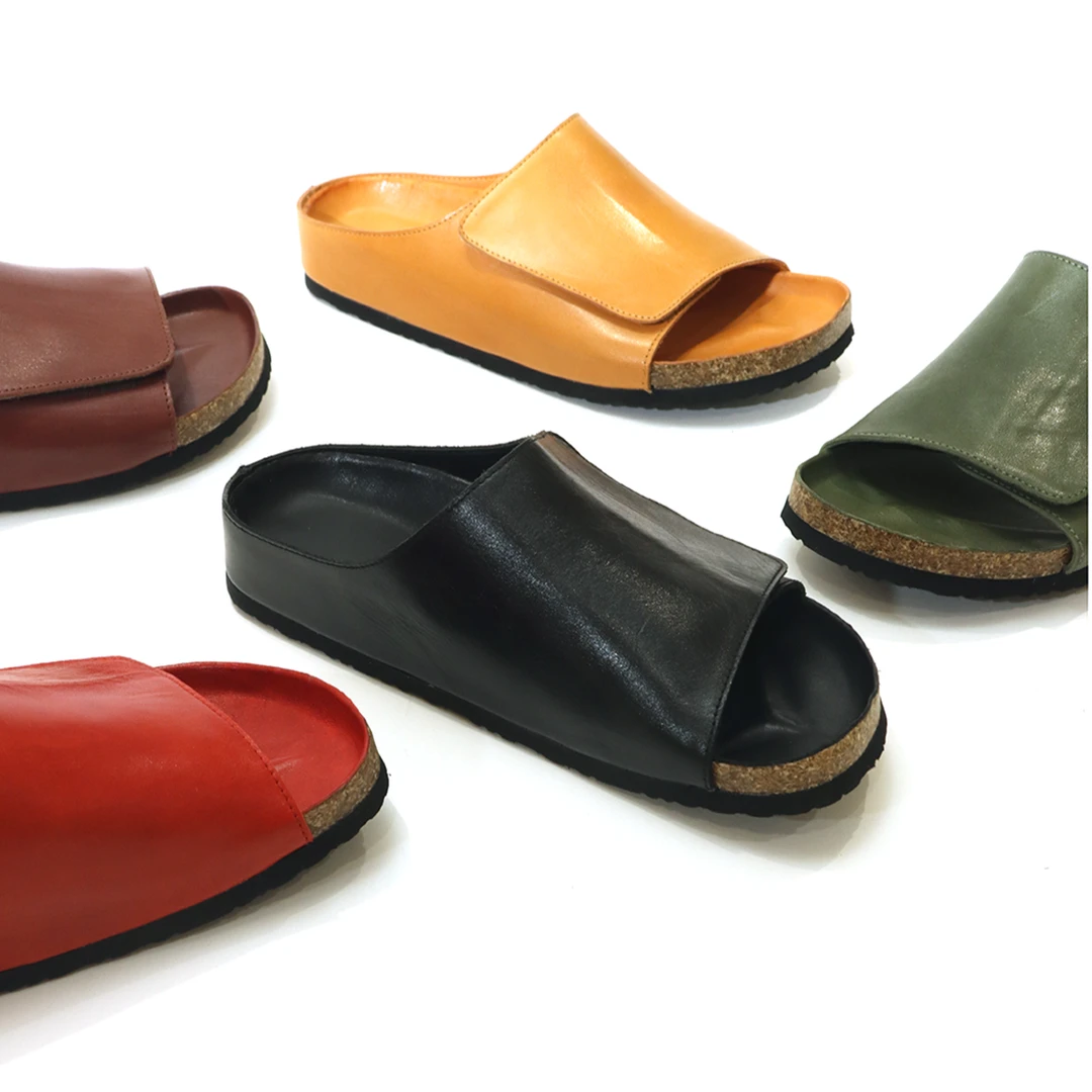 夏季透气防滑简约粘贴水洗马皮软底平底外穿凉拖鞋XC3568-15
