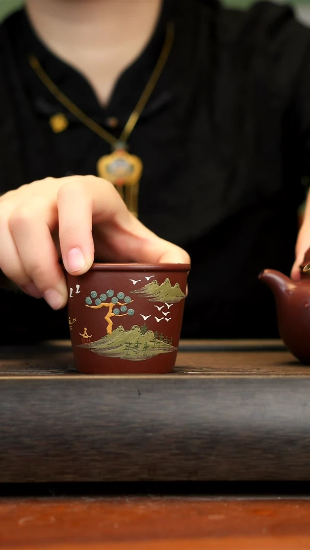 【闪购商品】紫砂茶壶紫泥山水杯
