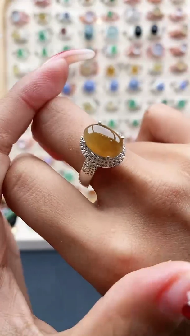 【闪购商品】翡翠戒指未镶嵌缅甸天然A货翡翠555  10+9