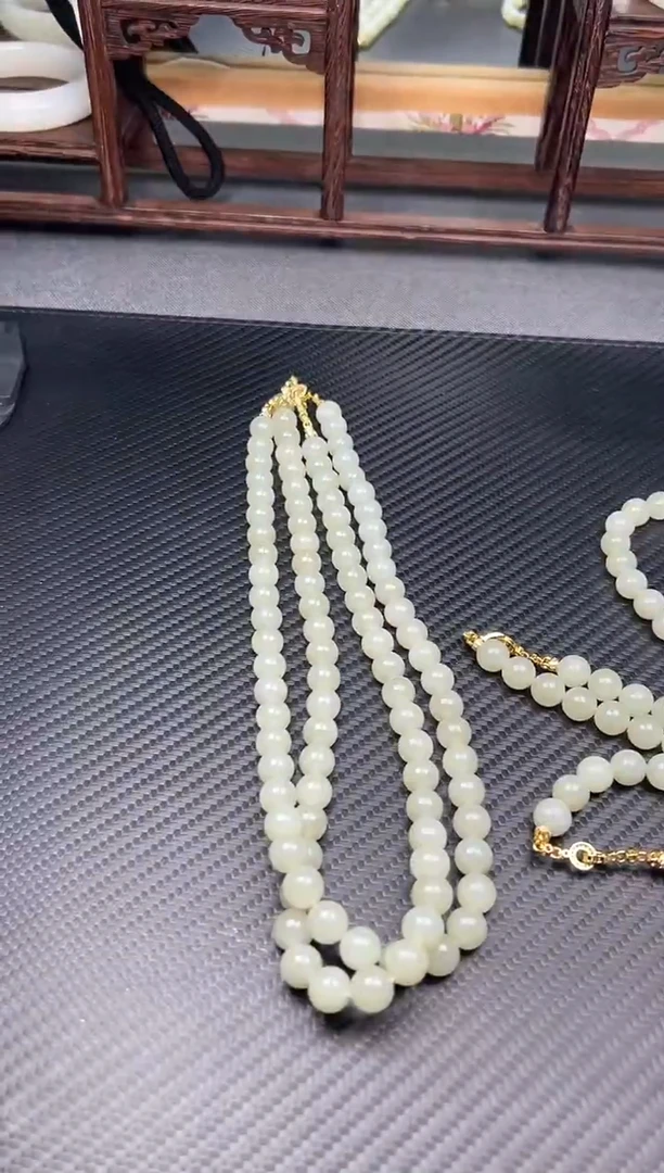 项链未镶嵌和田玉且末微色差近矿卡10妈妈链多样性发货拍一发一